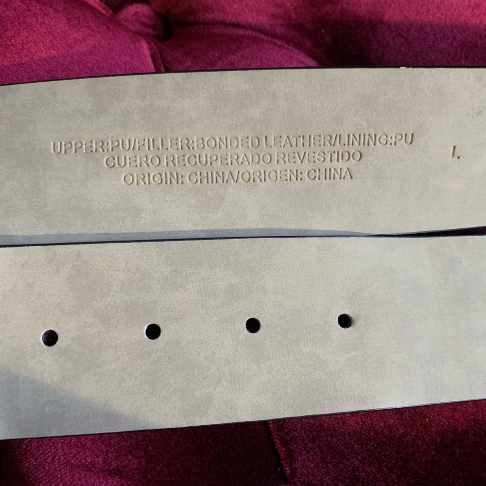 Matte Black Pleather Belt w Hoop Buckle - Picture 3 of 8